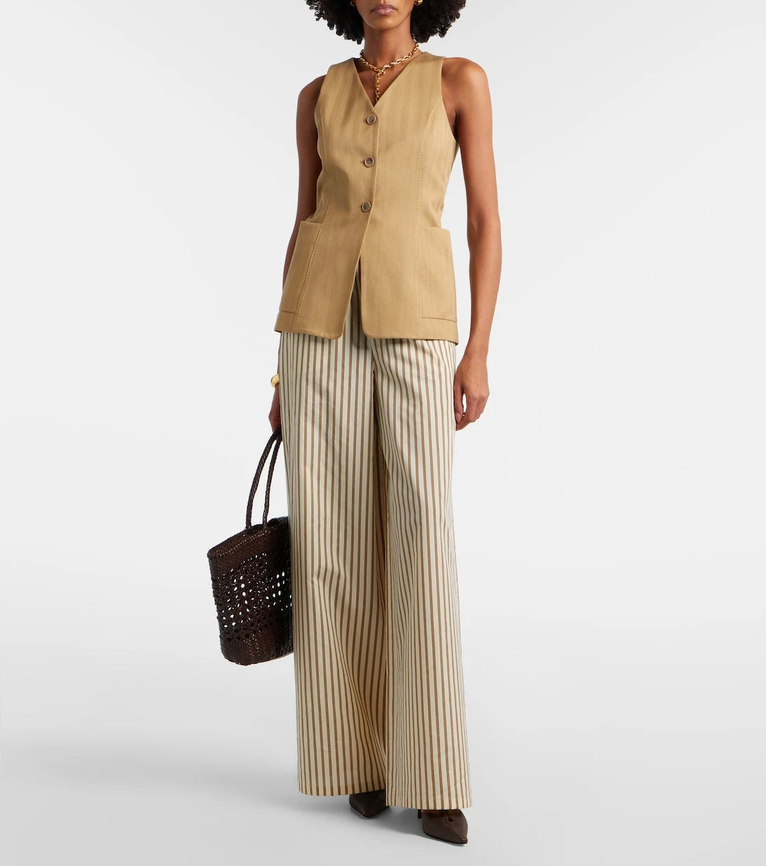 Max Mara - Raffia slingback pumps
