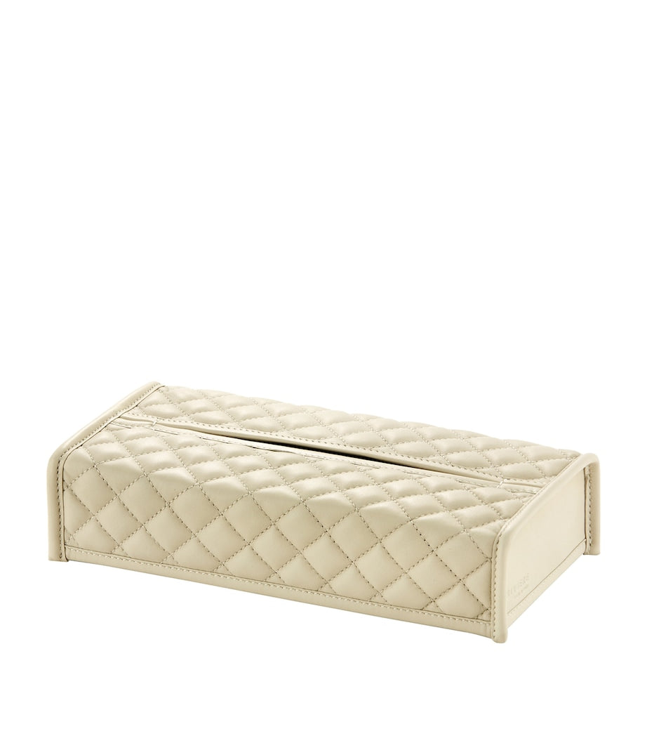 Quilted Leather Rectangle Tissue Box