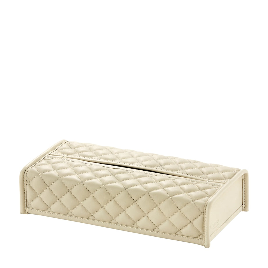 Quilted Leather Rectangle Tissue Box