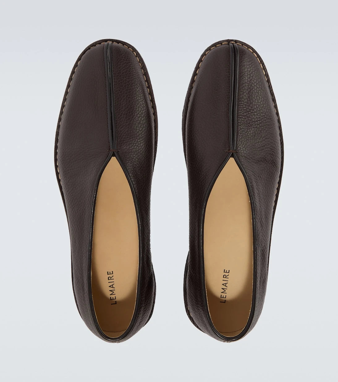 Lemaire - Piped leather slip-on shoes