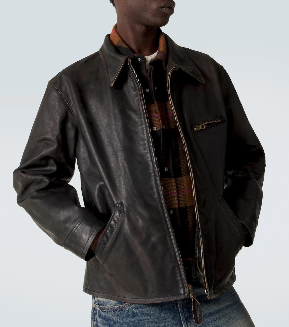 RRL - Lynton leather biker jacket