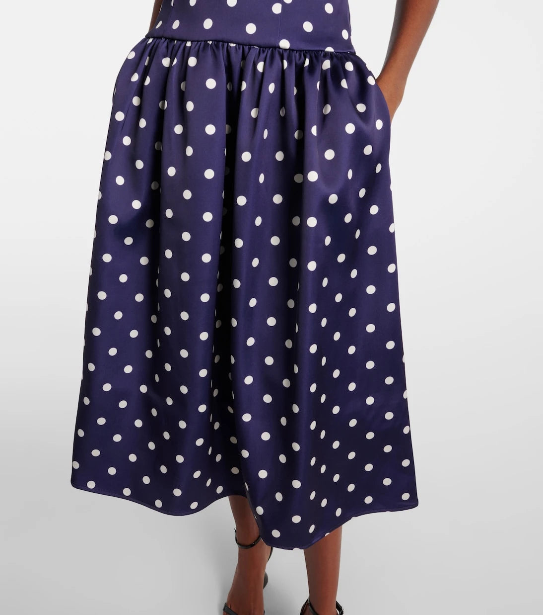 Self-Portrait - Polka-dot strapless cocktail dress
