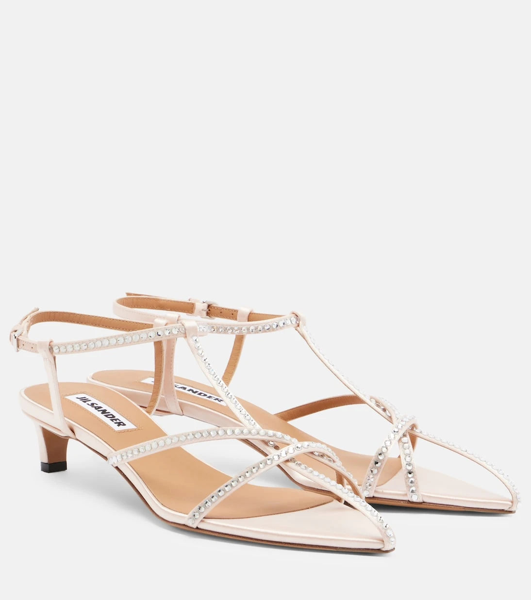 Jil Sander - Cage crystal-embellished leather sandals