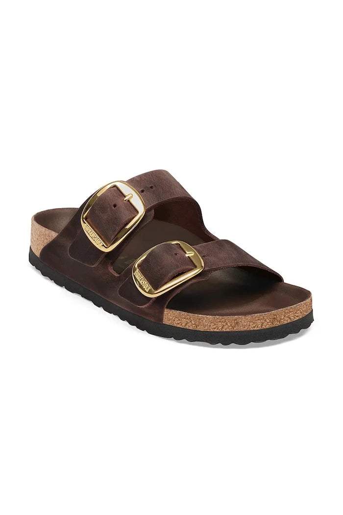 Birkenstock чехли дамски от кожа Arizona Big Buckle Oiled Leather