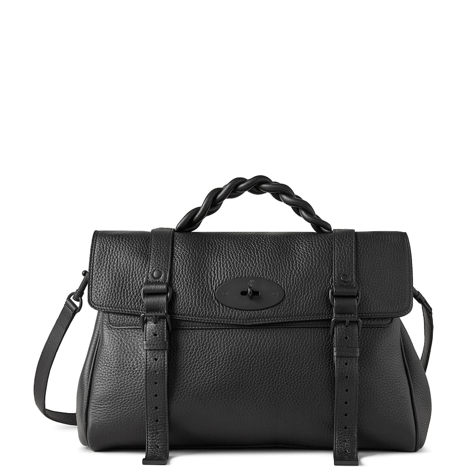 Mulberry Black Oversized Leather Alexa Cross-Body Bag