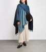 Blue Cashmere Ombré Cape