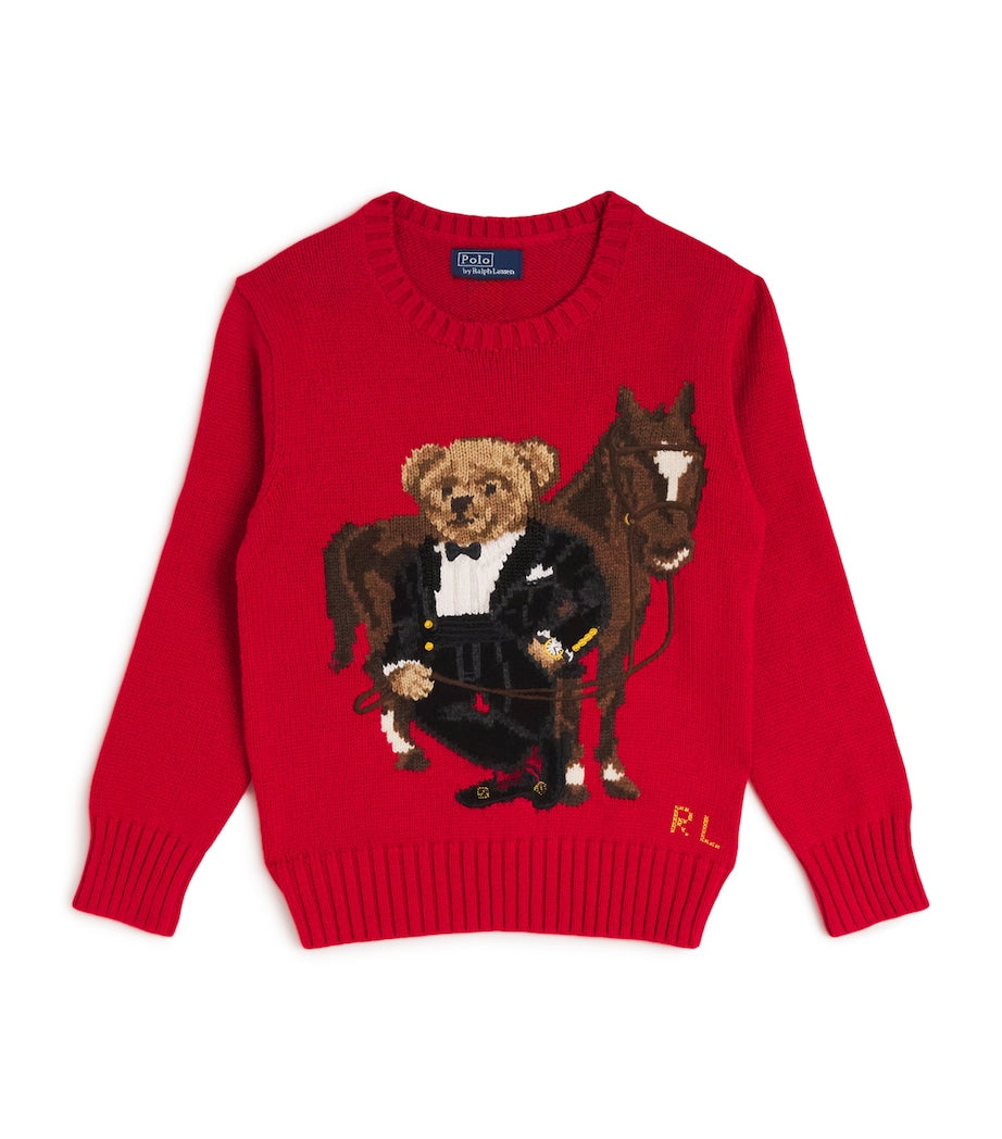 Ralph Lauren Kids Cotton Polo Bear and Horse Sweater (6-14 Years)