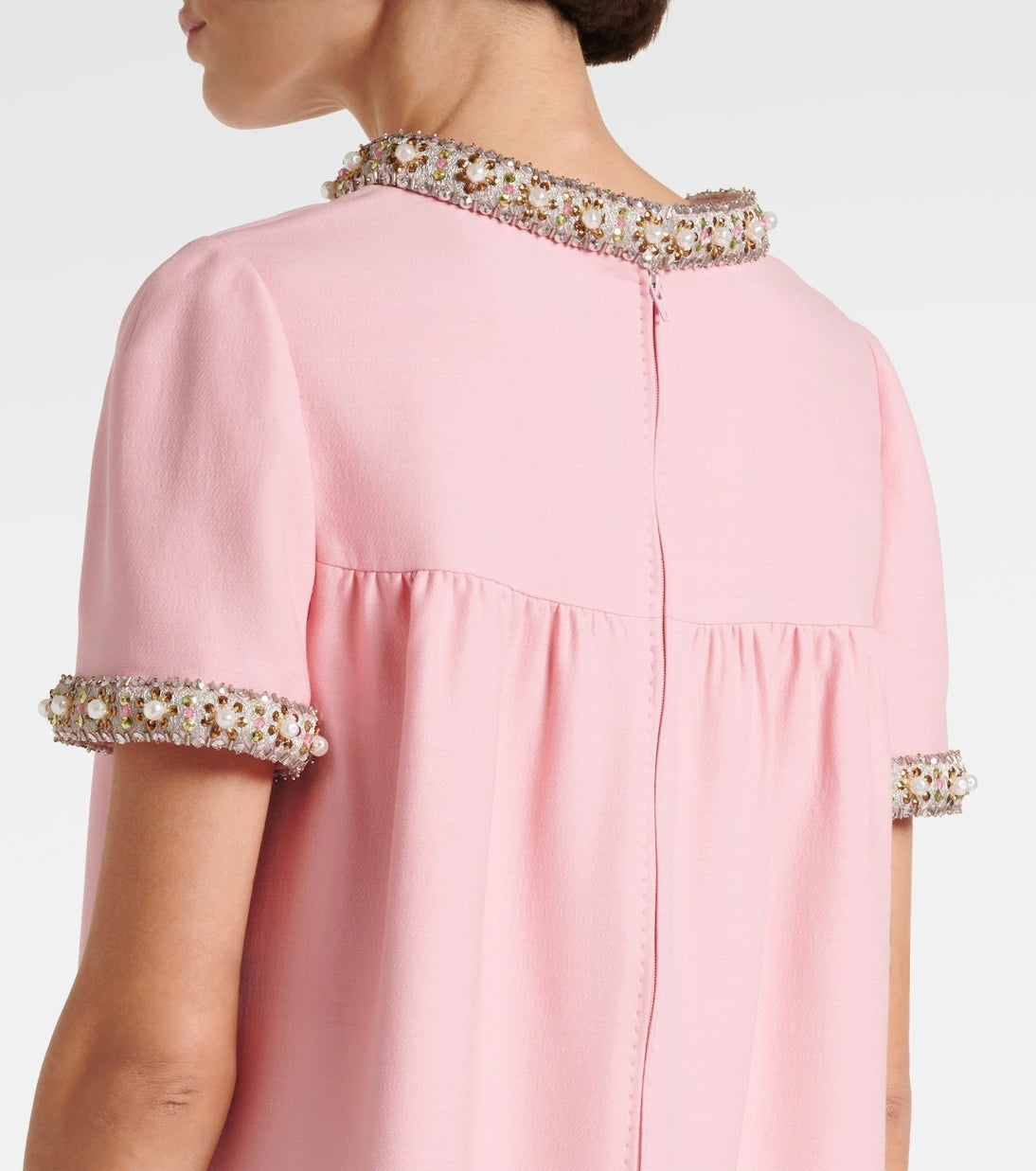 Valentino - Crepe Couture embroidered minidress