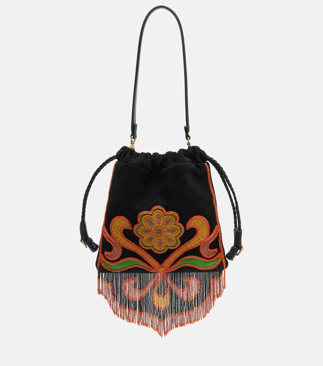 Etro - Kalispera Small beaded suede shoulder bag
