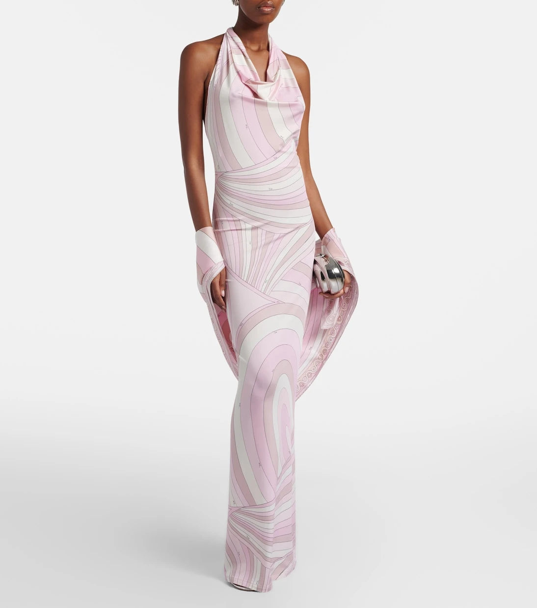 Pucci - Iride halterneck satin jersey maxi dress