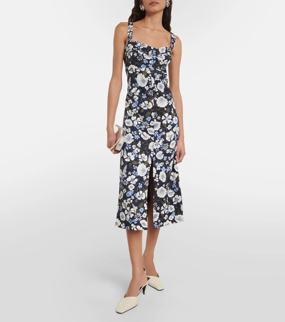Veronica Beard - Colleen floral linen-blend midi dress