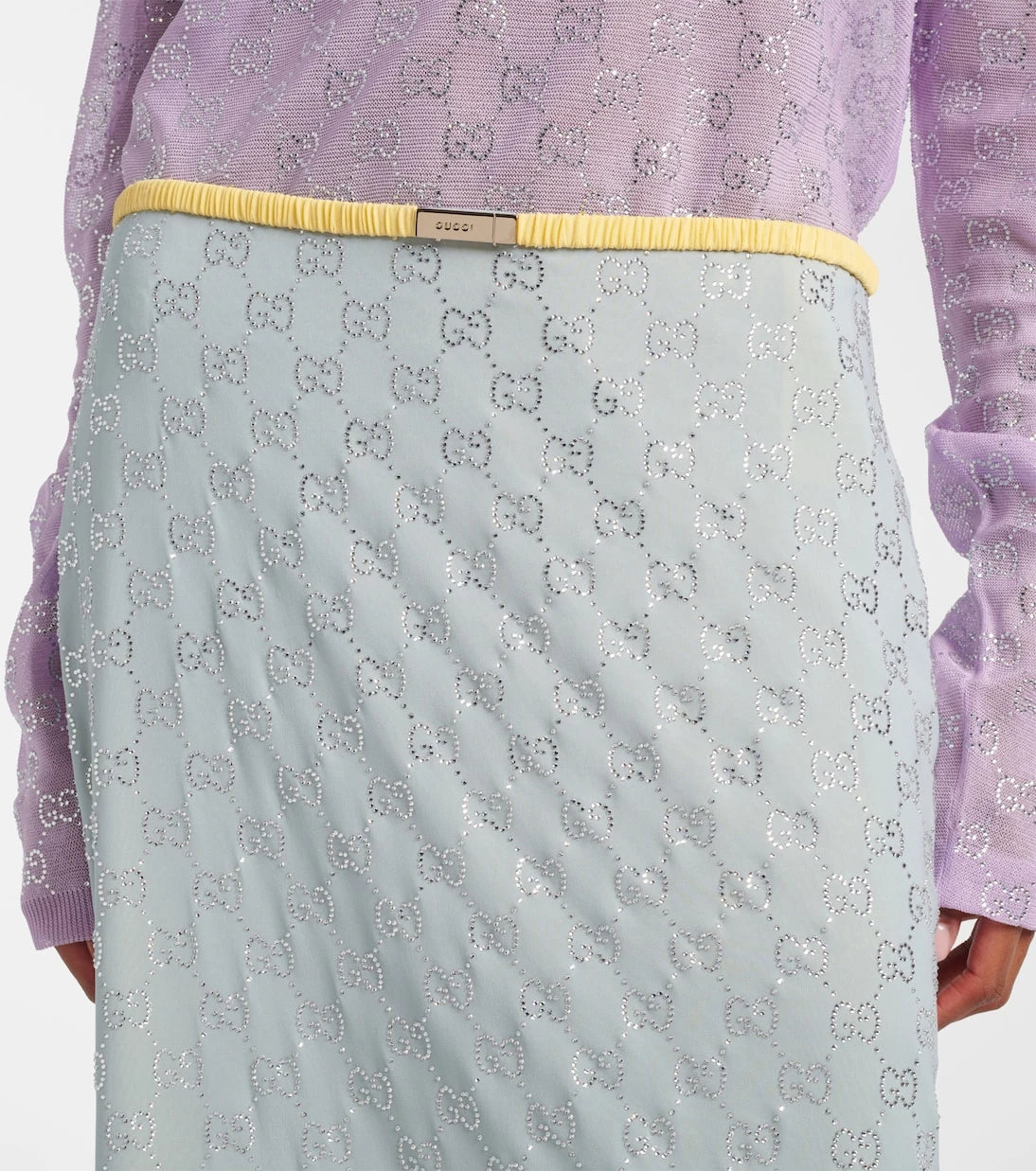 Gucci - GG embellished silk-blend midi skirt