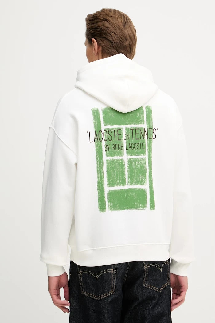 Lacoste erkek pamuklu kapüşonlu sweatshirt