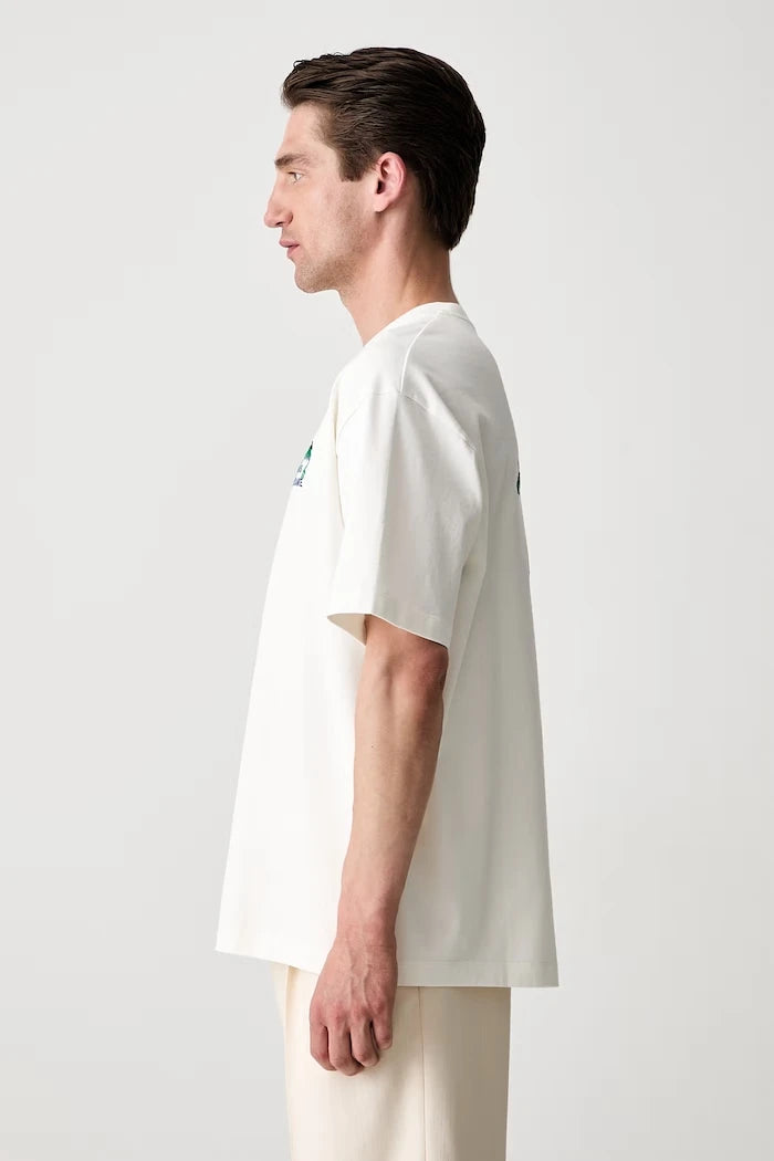 Drôle de Monsieur Erkek Pamuklu Tişört Vine Embroidered Slogan