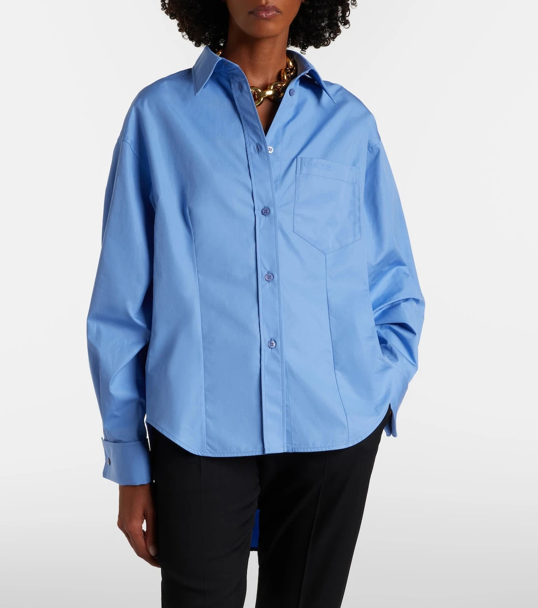 Balenciaga - Asymmetric cotton poplin shirt