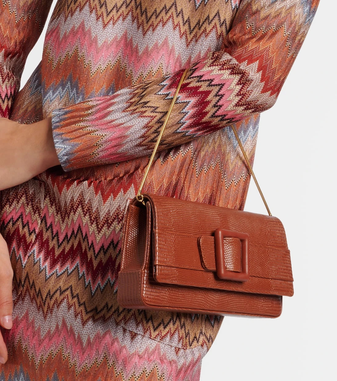 Manolo Blahnik - Maygot snake-effect leather clutch