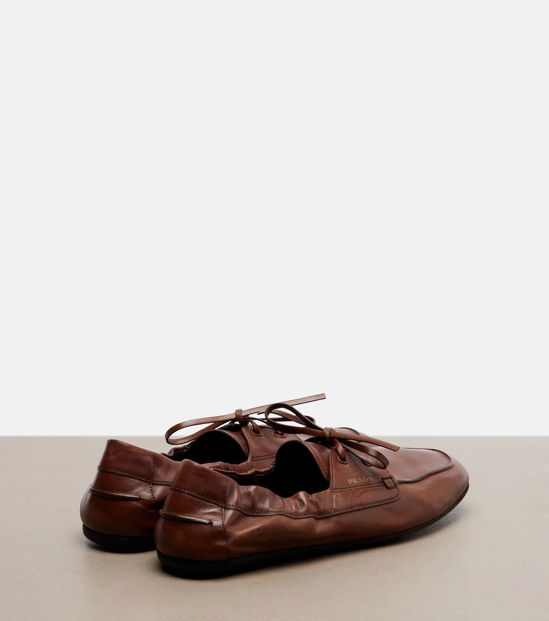 Prada - Shuffle leather boat shoes