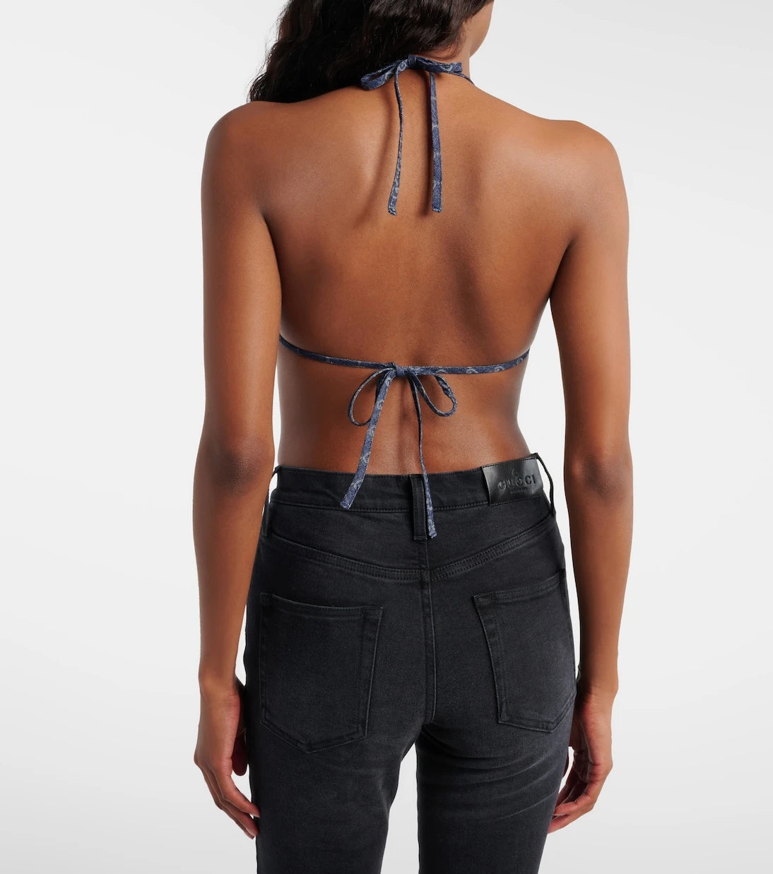 Gucci - GG denim jacquard bra top