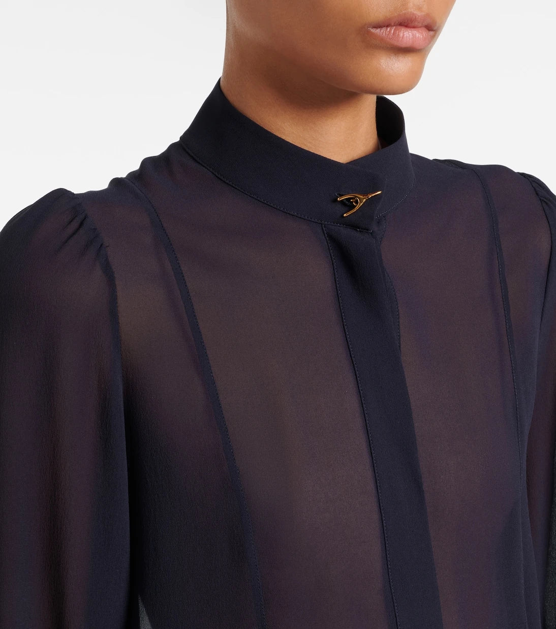 McQueen - Wishbone silk crêpe de chine shirt