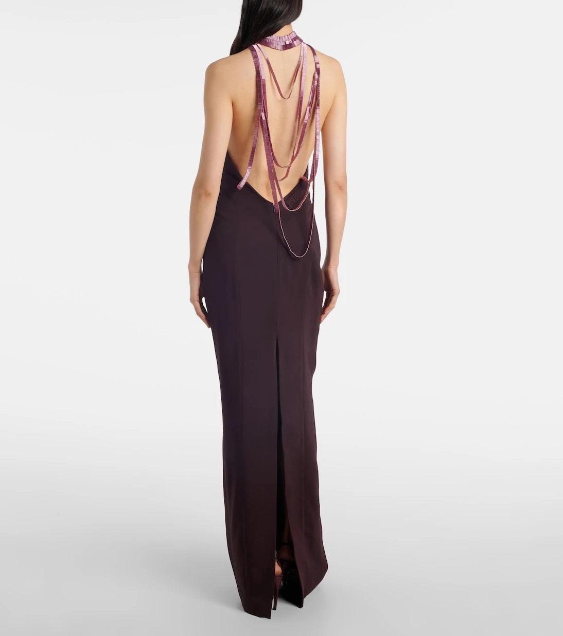 The Attico - Embellished satin gown