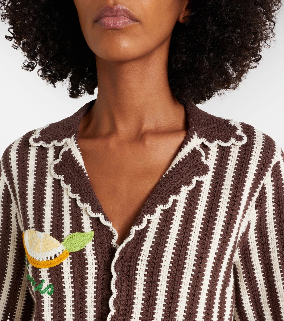 Alémais - Sundae crochet cotton bowling shirt