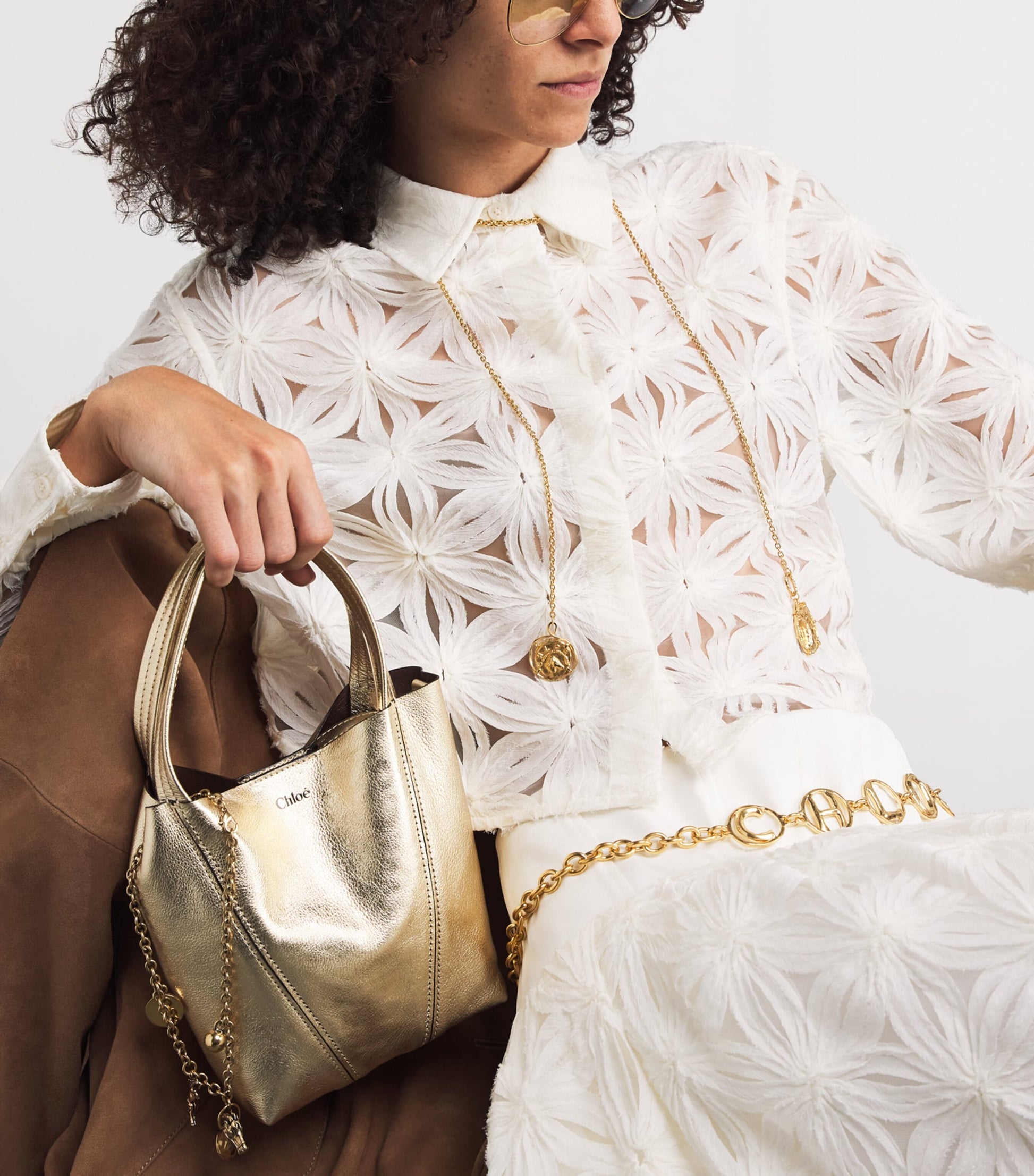 Chloé Small Leather Spin Tote Bag