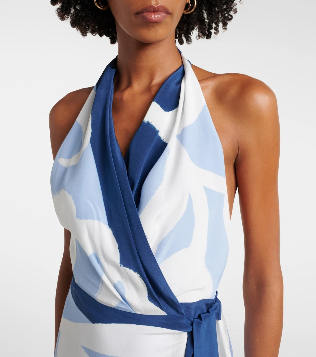 SIR - Portia printed silk satin wrap dress