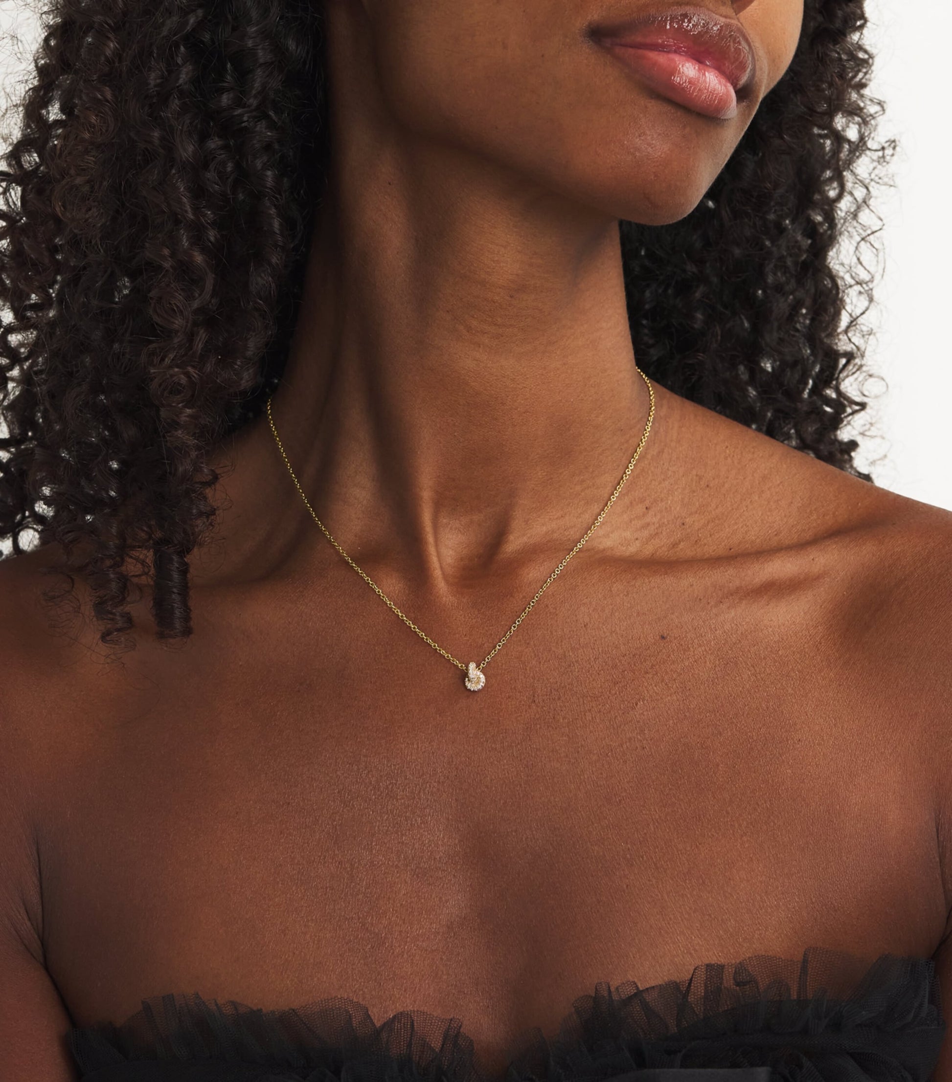 Yellow Gold and Pavé Diamond Legacy Knot Necklace