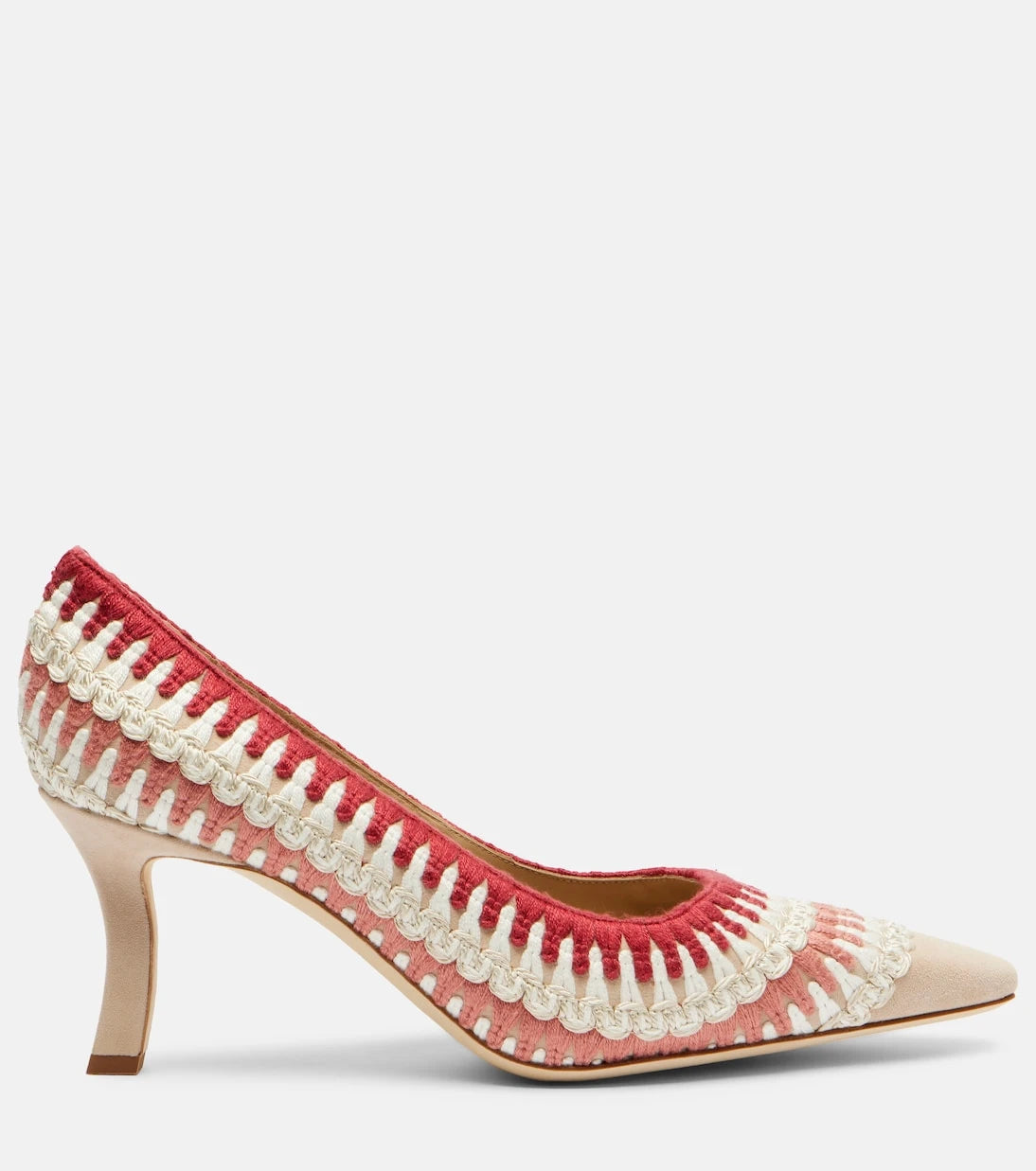 Manolo Blahnik - حذاء أُمبوهي 70 بكعب من جلد الشمواه والكروشيه