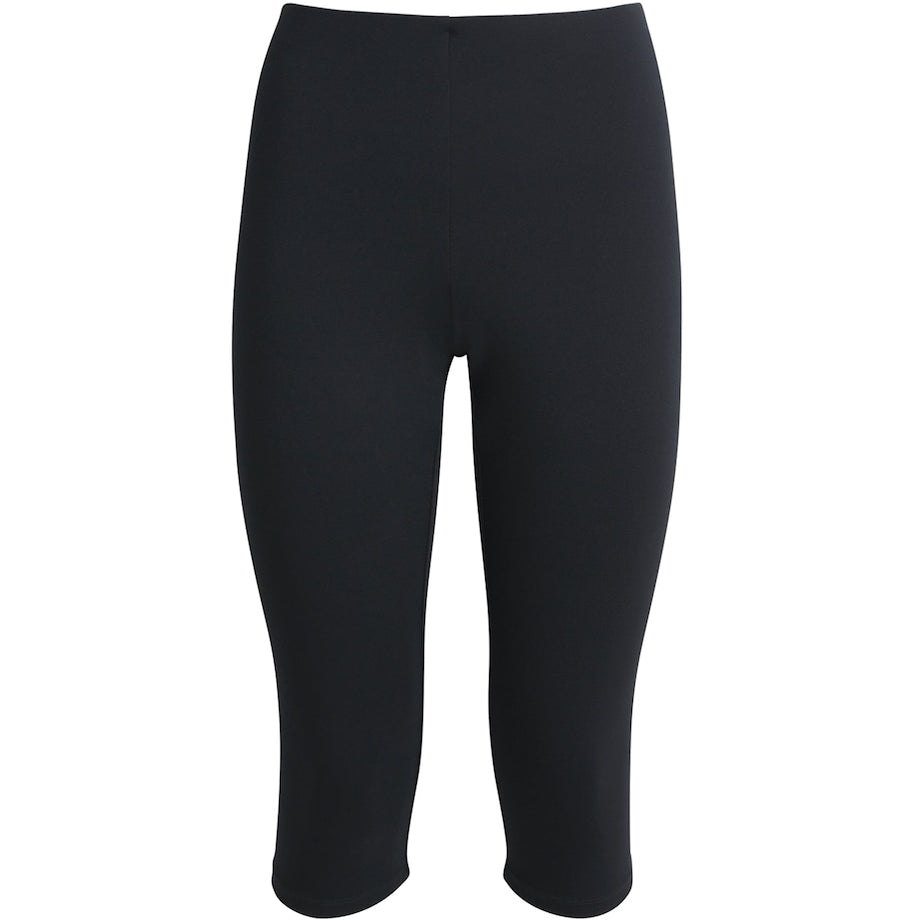 Black Smooth Layers Capri Trousers