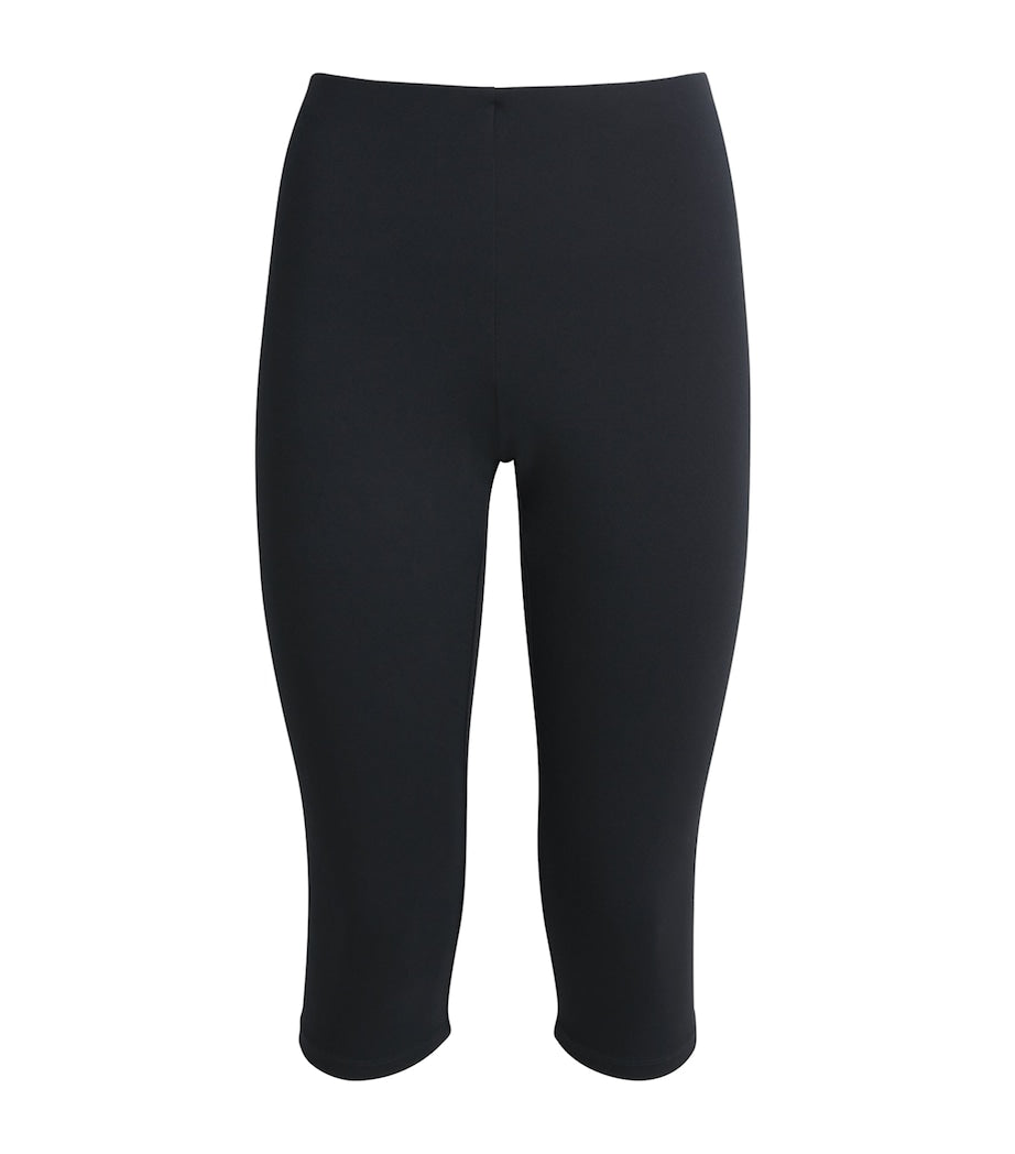 Black Smooth Layers Capri Trousers