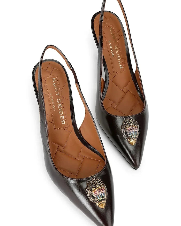 Kurt Geiger London deri topuklu ayakkabı Belgravia High Sling Brown