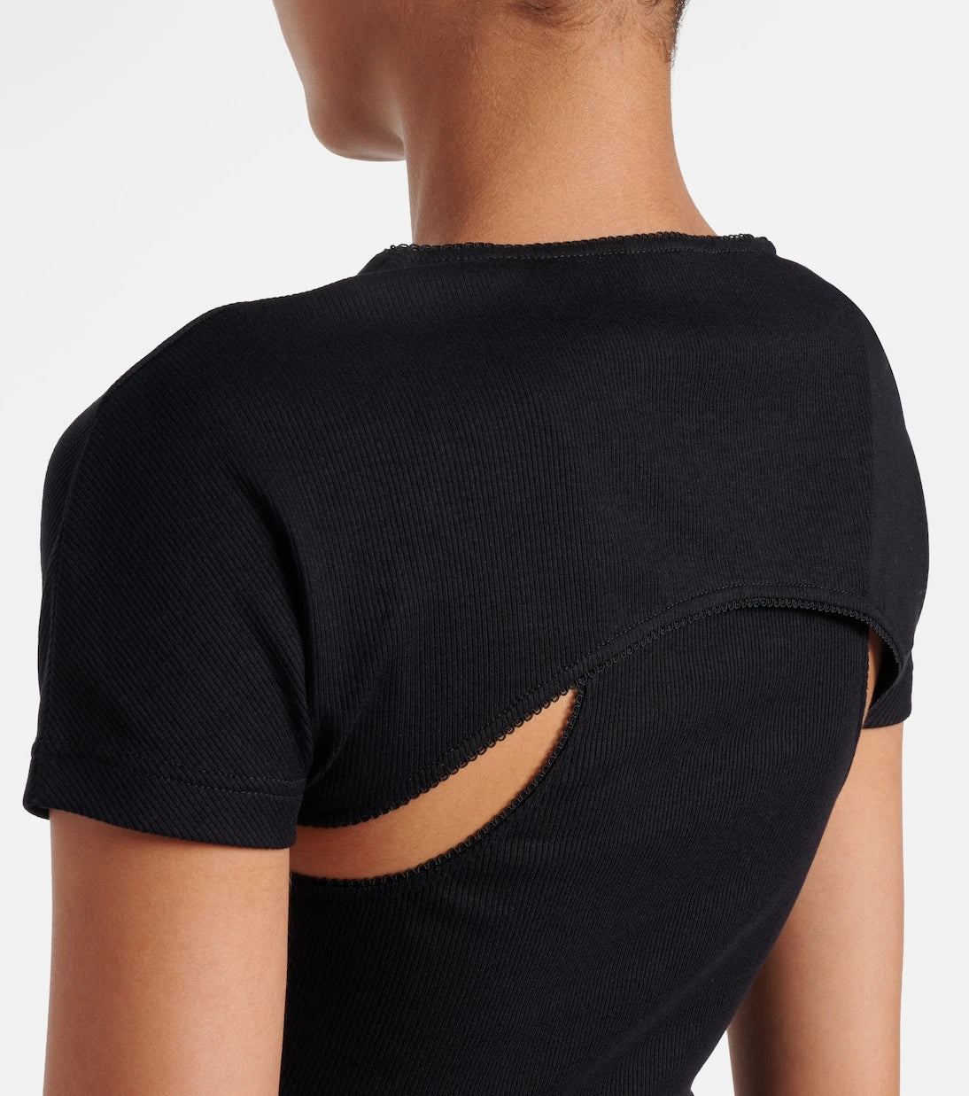 Alaïa - Layered ribbed-knit jersey top