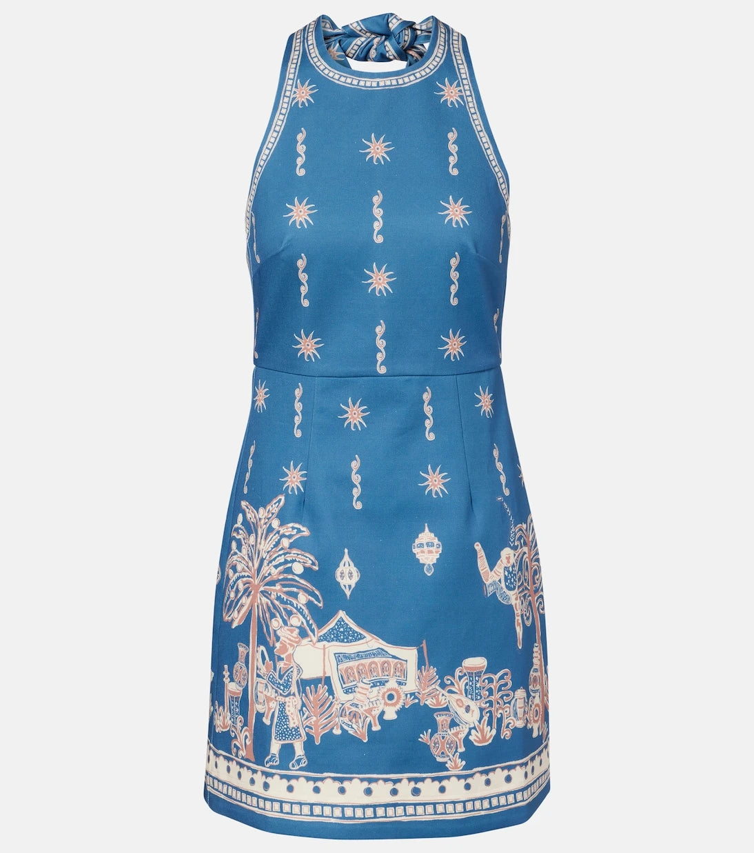 Alémais - Acacia printed halterneck cotton minidress