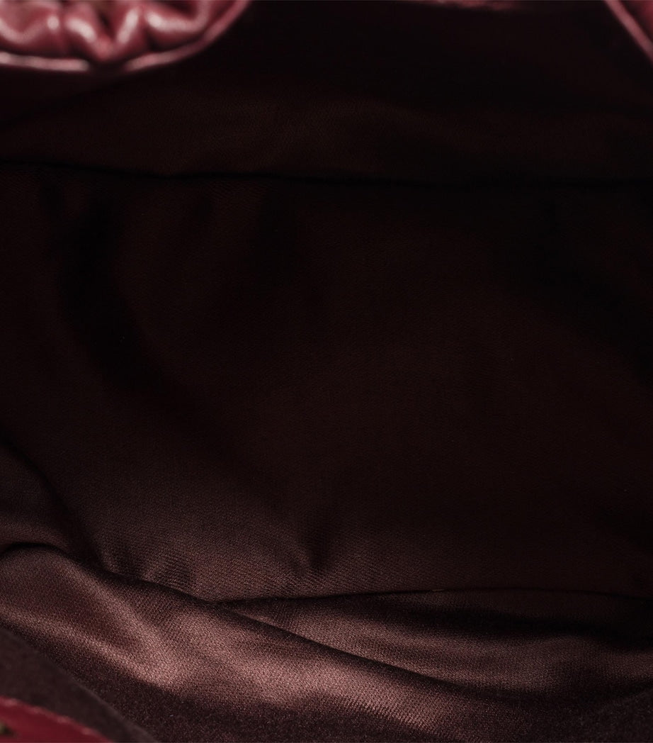 Burgundy Matelassé Nappa Leather Pouch