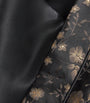 Daniel Hanson Black Silk Floral Kimono Dressing Gown