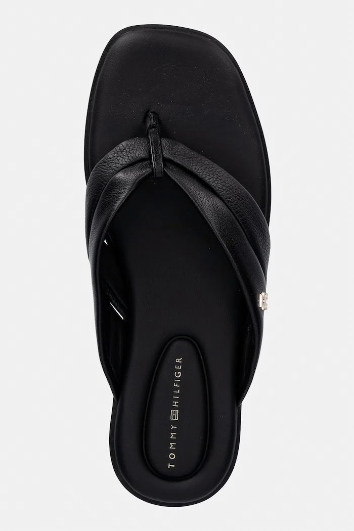 Tommy Hilfiger джапанки дамски кожени ELEVATED TOE POST LTH SANDAL