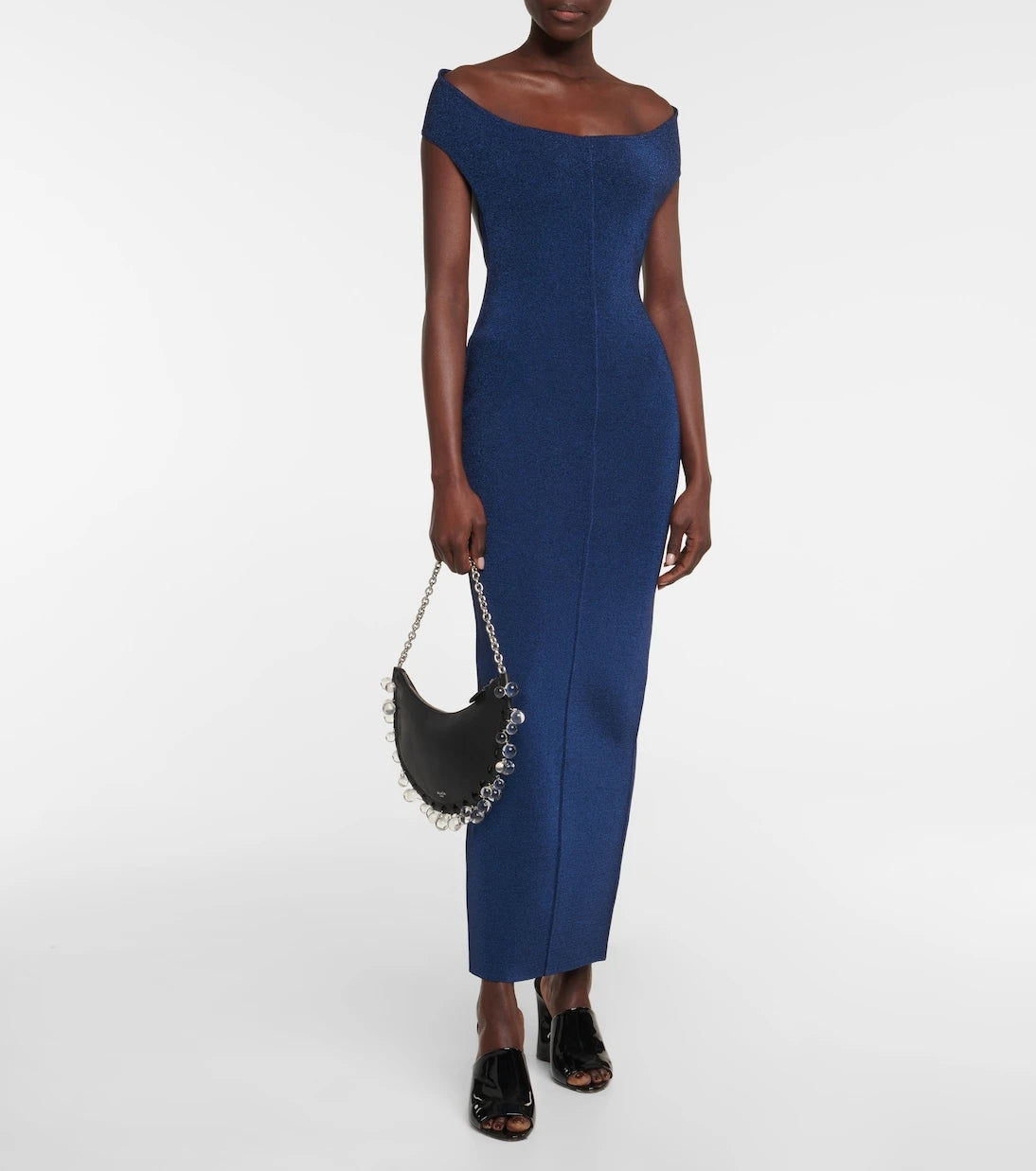 Alaïa - Off-shoulder wool-blend Lurex® gown