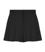 McQueen Black Wool-Mohair Pleated Shorts