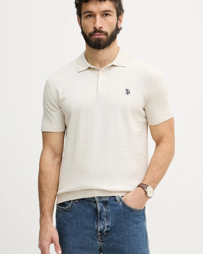 U.S. Polo Assn. Erkek Pamuklu Yakalı Tişört COMBED SS