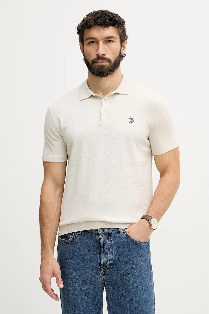 U.S. Polo Assn. Erkek Pamuklu Yakalı Tişört COMBED SS
