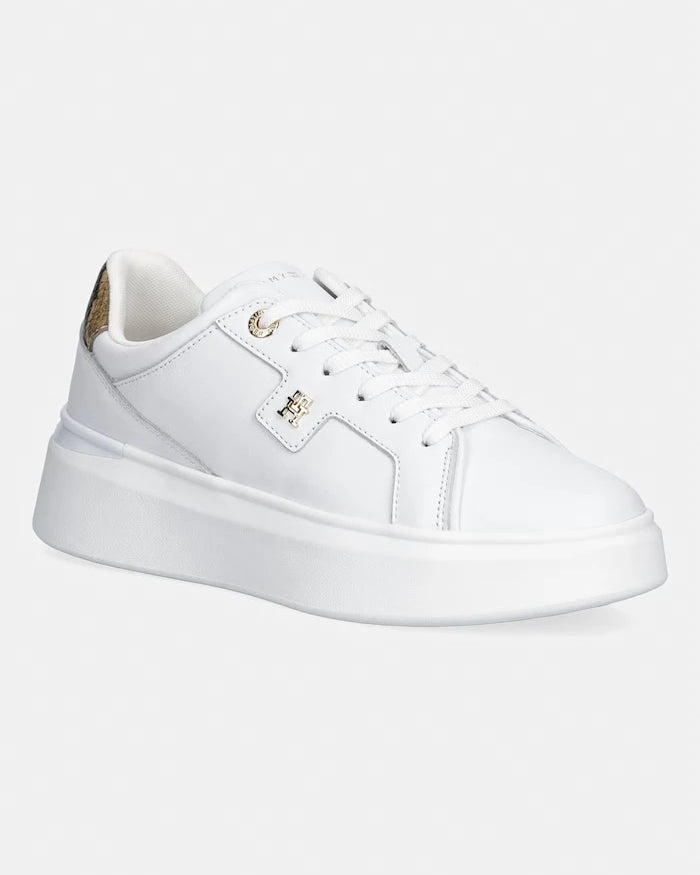 Tommy Hilfiger TH CHIC PLATFORM SNAKE kadın deri spor ayakkabı
