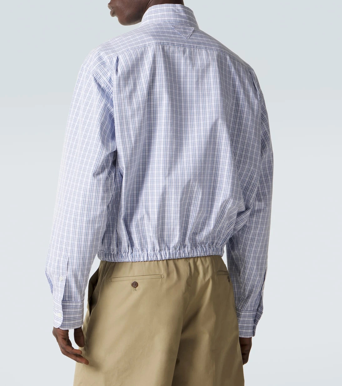 Prada - Checked gathered cotton shirt