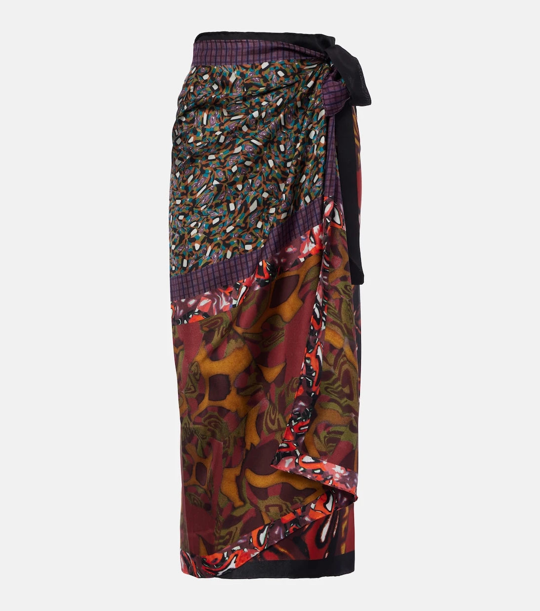 Dries Van Noten - Scarfy printed silk wrap skirt