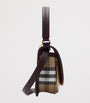 Beige Mini Check Top-Handle Bag