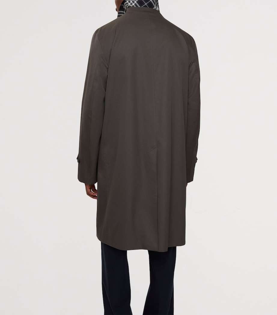 Burberry Grey Cotton Gabardine Car Coat