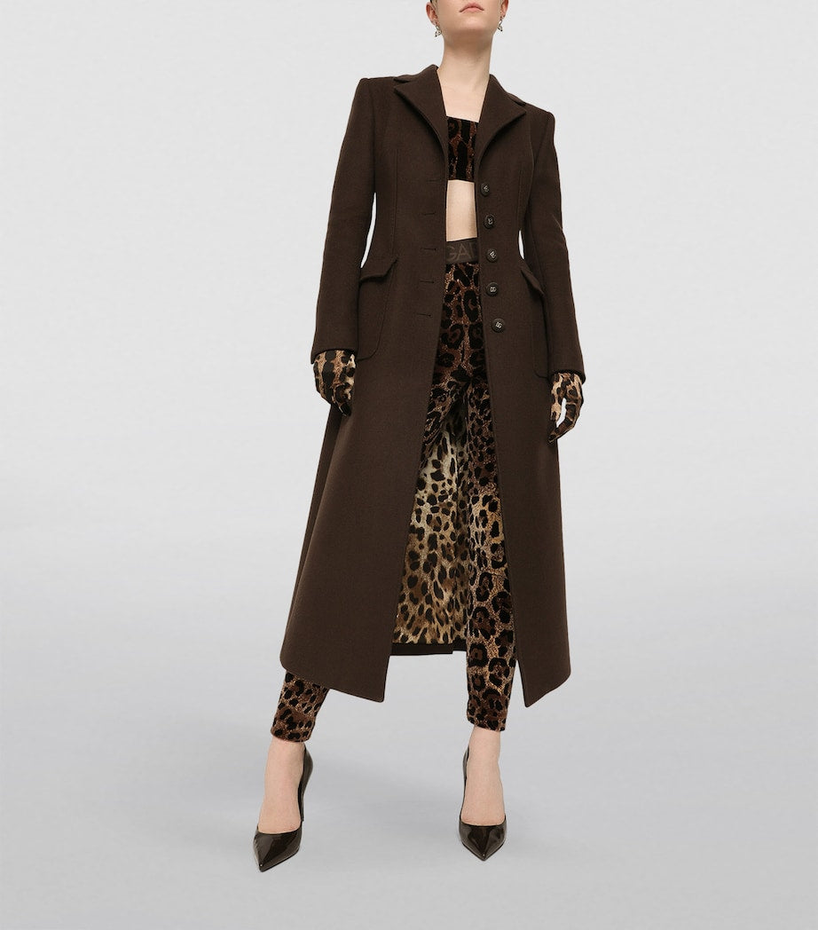 Dolce & Gabbana Multi Velvet Leopard Print Leggings