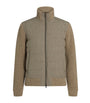 Brown Wool-Blend Padded Bomber Jacket