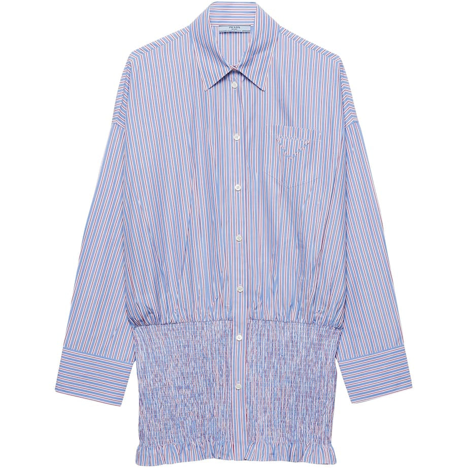 Turquoise Cotton Mini Shirt Dress