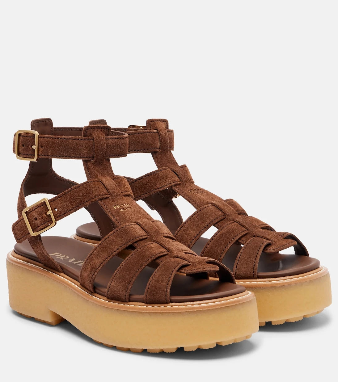 Prada - Suede platform fisherman sandals
